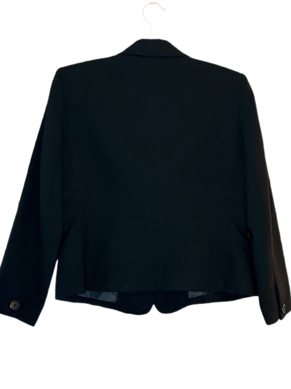 Kasper Vintage 100% Wool Blazer Black Career Jacket Size 8P - Picture 4 of 7